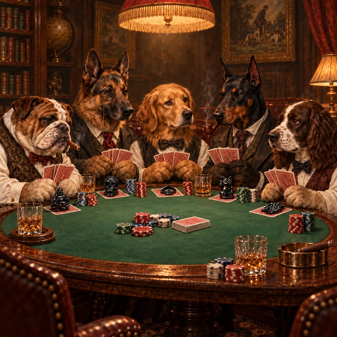Dogs Playing Poker High Stakes