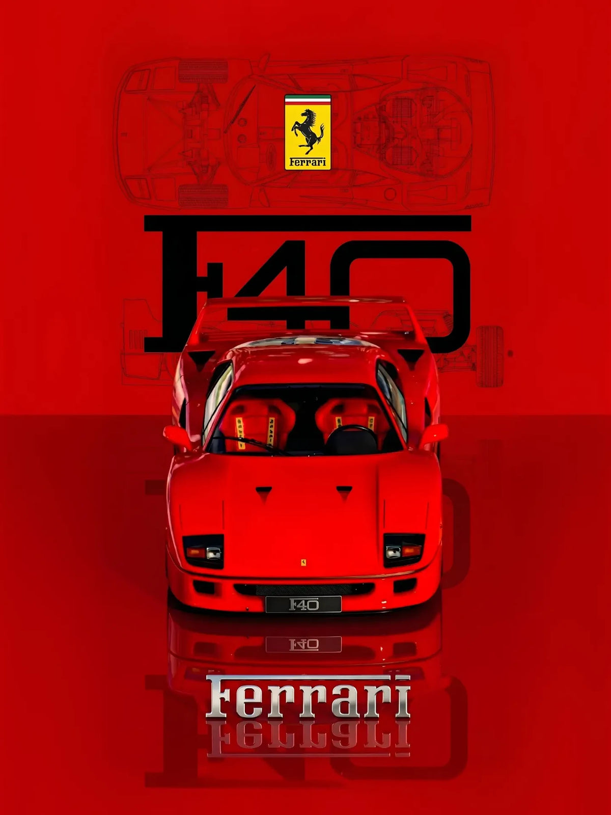 Ferrari car-culture poster print