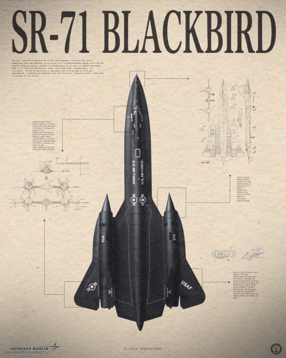 SR-71 Blackbird — No. 2 aerospace and space-exploration poster print