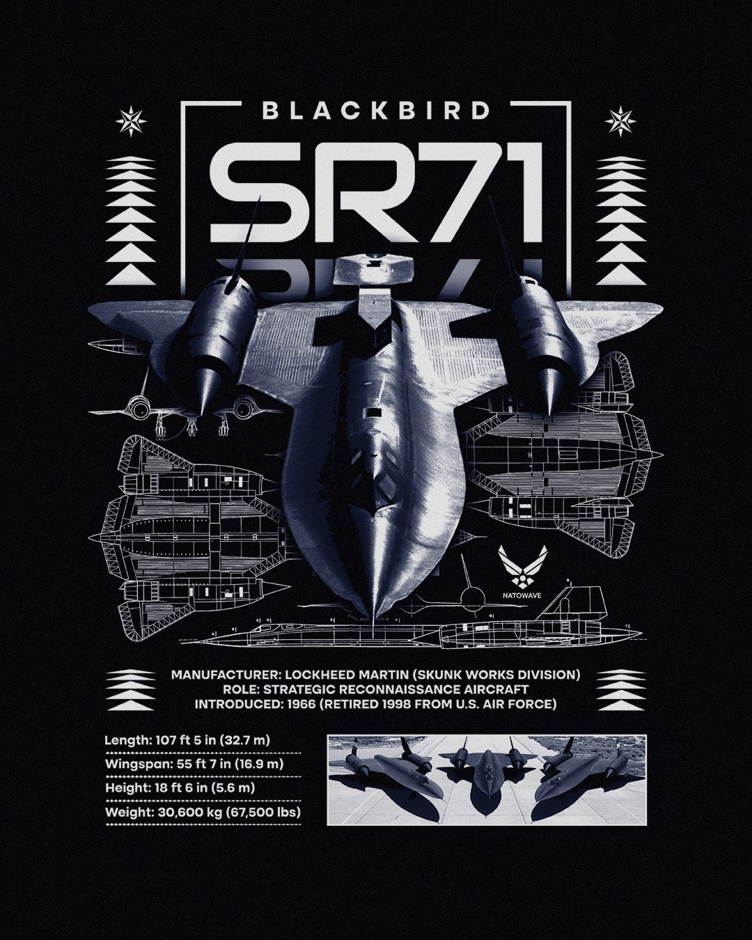 SR-71 Blackbird aerospace and space-exploration poster print