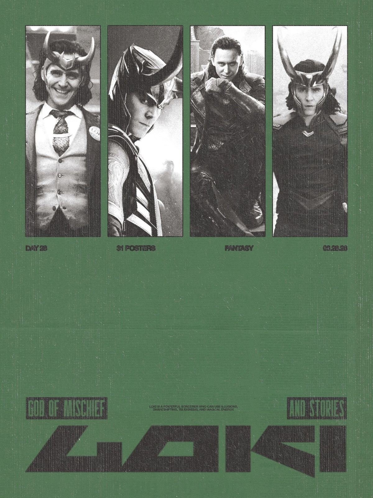 Loki superhero poster print