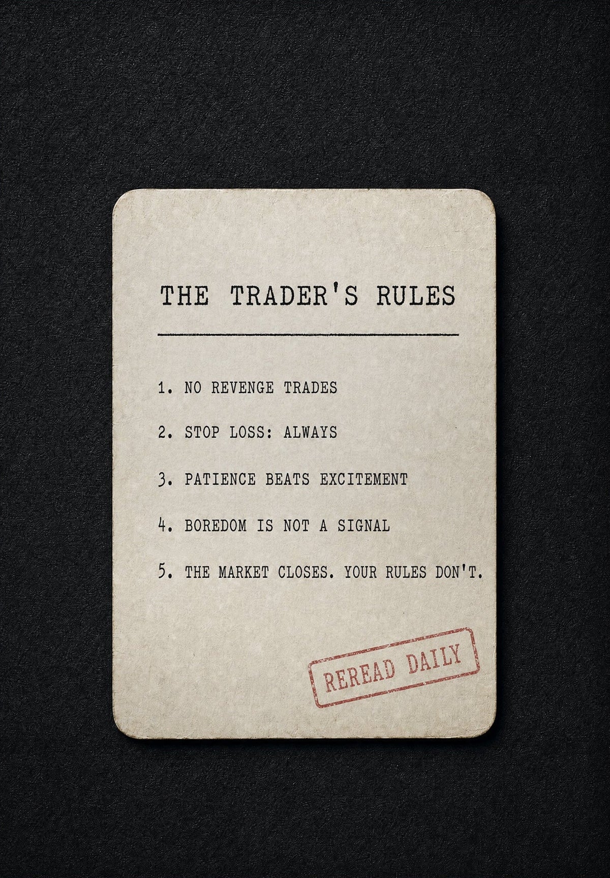 The Traders Rules